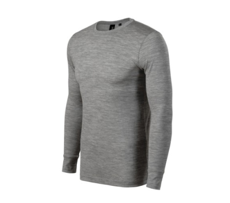 Tričko pánske MALFINI Premium® Merino Rise LS 159 tmavosivý melír veľ. XL