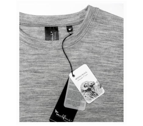 Tričko pánske MALFINI Premium® Merino Rise LS 159 tmavosivý melír veľ. S