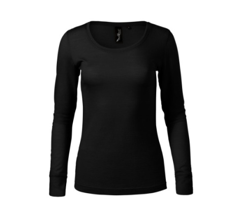 Tričko dámske MALFINI Premium® Merino Rise LS 160 čierna veľ. XL