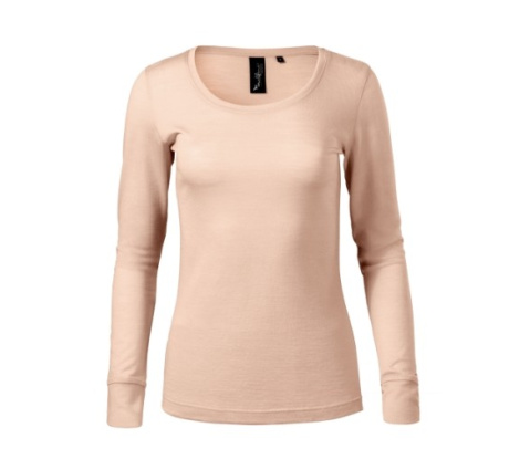 Tričko dámske MALFINI Premium® Merino Rise LS 160 cameo veľ. M